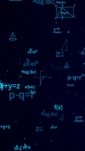 抽象数字公式符合飞出背景视频抽象公式视频