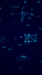 抽象数字公式符合飞出背景视频数学符号背景视频