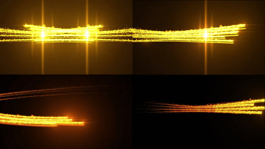 金色粒子线条转场透明通道视频