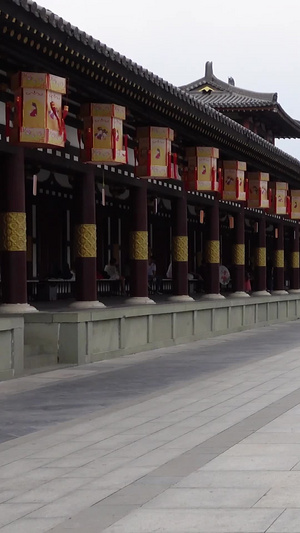中国唐城影视基地古建筑群素材湖北襄阳132秒视频