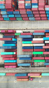 航拍货柜码头进出口贸易集装箱视频