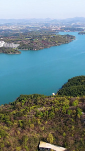 航拍5A景点天目湖景区龙兴岛视频自然风光视频