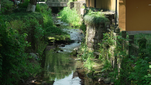 晴天杭州寺庙古建筑视频