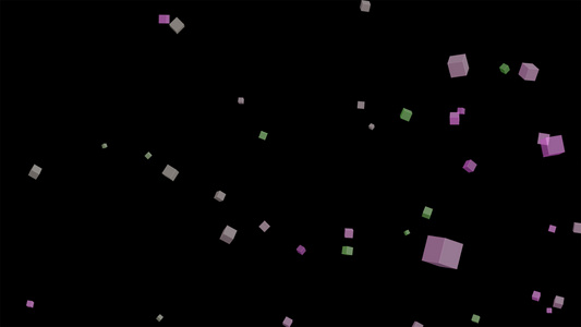 三维粒子方盒子动画元素带透明度视频