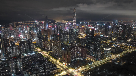 深圳城市夜景航拍延时视频