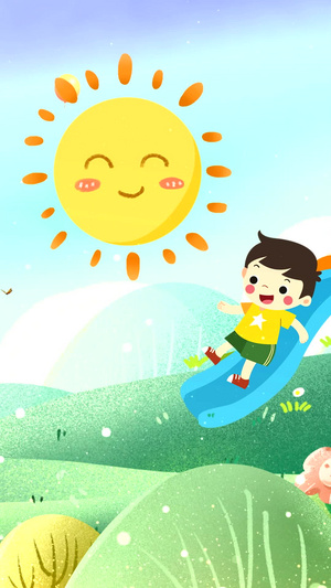卡通校园幼儿教育背景视频欢乐缤纷世界30秒视频