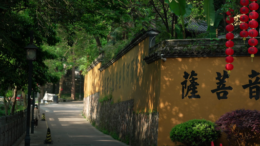 晴天杭州寺庙古建筑视频