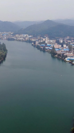 航拍湖南沅江两岸风光旅游景点36秒视频