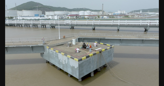 4k浙江舟山石油化工厂油轮码头视频