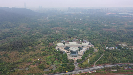 航拍中国南宁广西民族博物馆广西民族村视频