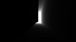 黑白门打开发光转场素材8秒视频