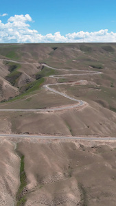 航拍5A喀拉峻阔克苏大峡谷景观区峡谷盘山公路视频大自然视频