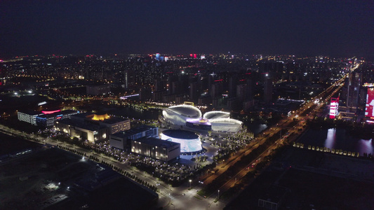 淄博城市夜景视频