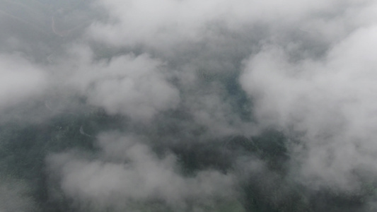 自然风光山间雨后云雾缭绕航拍视频