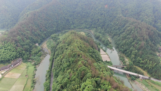 自然风光山间雨后云雾缭绕航拍视频