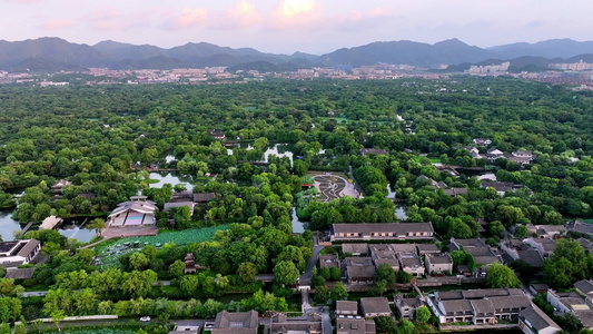 夏天黄昏的杭州西溪湿地美景视频