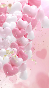 可爱爱心气球上升视频素材情人节视频