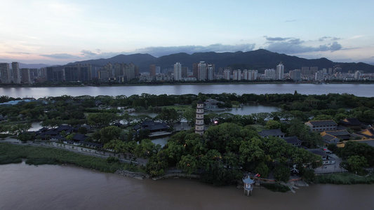 浙江温州江心屿4A景区航拍 视频