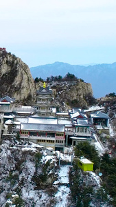 洛阳栾川老君山雪景航拍旅游度假视频