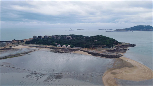 大海海洋岛屿沙滩礁石航拍视频