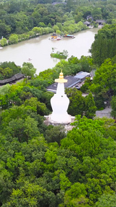 5A风景区瘦西湖地标白塔航拍合集江苏旅游视频