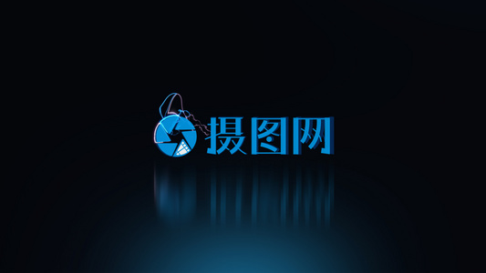 绚丽的信号失真logo展示视频