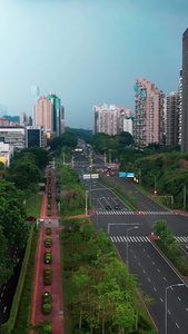 台风季节深圳城市暴雨来临前极端天气航拍沿海台风视频