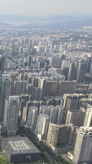 高清航拍广州CBD白天城市建筑群一线城市城市中轴44秒视频