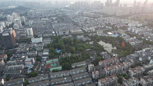 浙江绍兴城市风光航拍视频