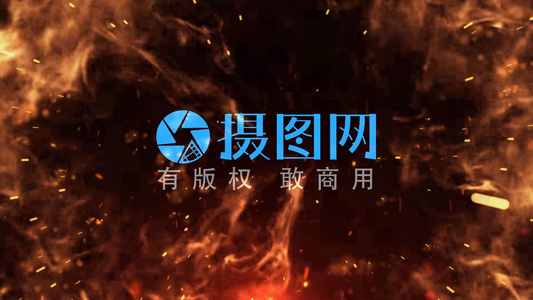 摄图网-震撼火焰火球爆炸出LOGO会声会影x10视频