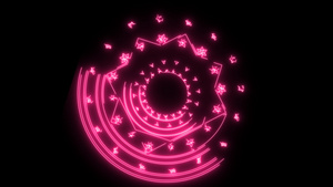 洋红色粉色魔法偏移旋转和花朵对象的21秒视频