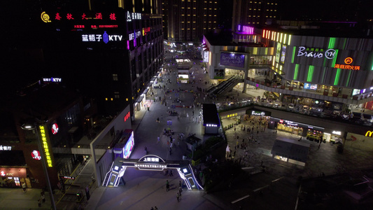 HDR高清永嘉天地商场夜景航拍视频