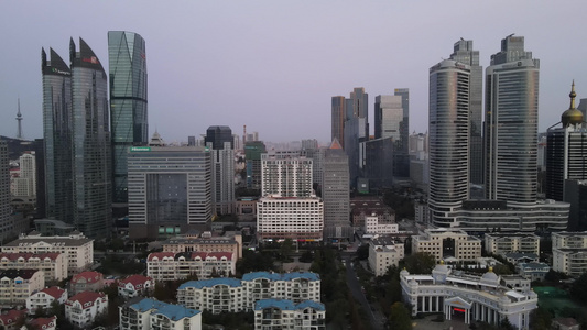 山东青岛城市高楼建筑航拍视频