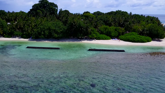 以蓝海和浅沙背景的蓝色海洋为例空中旅行旅游海滩生活视频