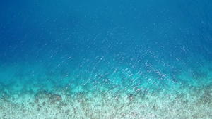 以绿绿海和白沙为背景的海平面海岸海岸海滩景色11秒视频