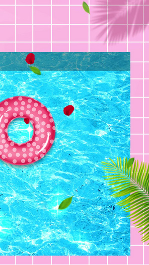 唯美夏季泳池背景素材夏天背景30秒视频