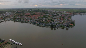 荷兰城市上空航拍47秒视频