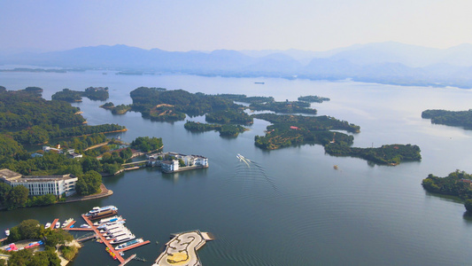 4K航拍湖北陆水湖国家级风景区视频