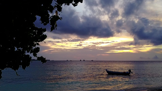 白沙背景蓝海海岸海滩视频