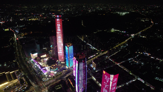 东莞市中心夜景航拍视频