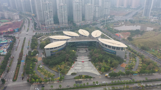 航拍中国广西南宁博物馆展馆建筑外景视频