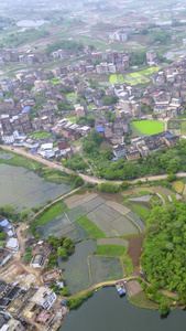 高清竖屏延时航拍南宁郊区风景视频