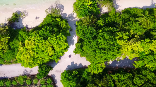 热带度假度假胜地海滩时间的海景由浅水和白沙背景浅水视频