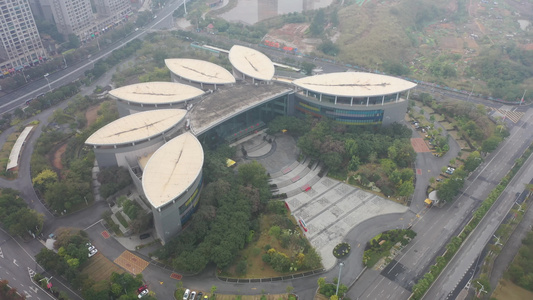 航拍中国广西南宁博物馆展馆建筑外景视频