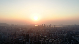 深圳南山区的日落美景航拍4K12秒视频