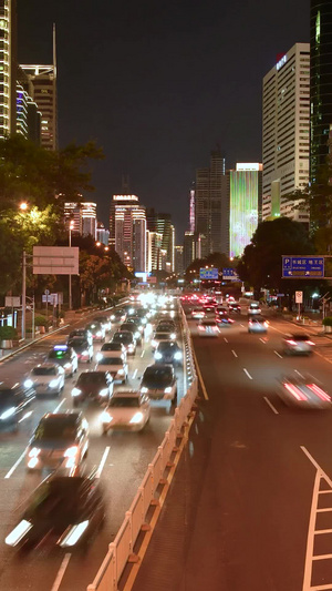 深圳深南东路车流夜景道路交通16秒视频