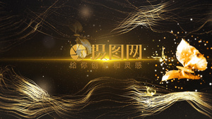 4K大气金色火焰蝶开场片头logo展示ae模板14秒视频