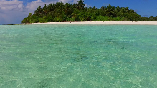 蓝海白沙底蓝海和海滩旅游野生生物的天堂之海景视频