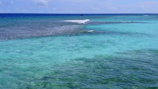 白沙背景透明海洋的天堂岸海滩野生动物空中景观视频