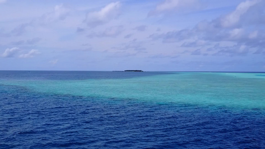 白沙背景蓝绿海热带海岸线海滩野生动物的空中无人机性质视频